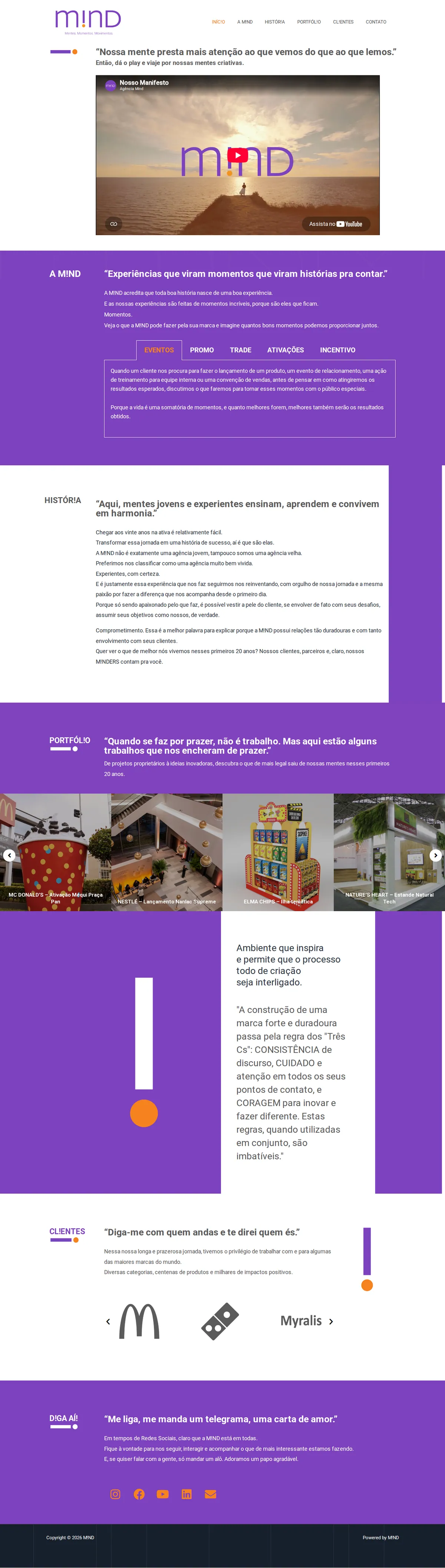 Site criado pela reZeta Sites para M!ND