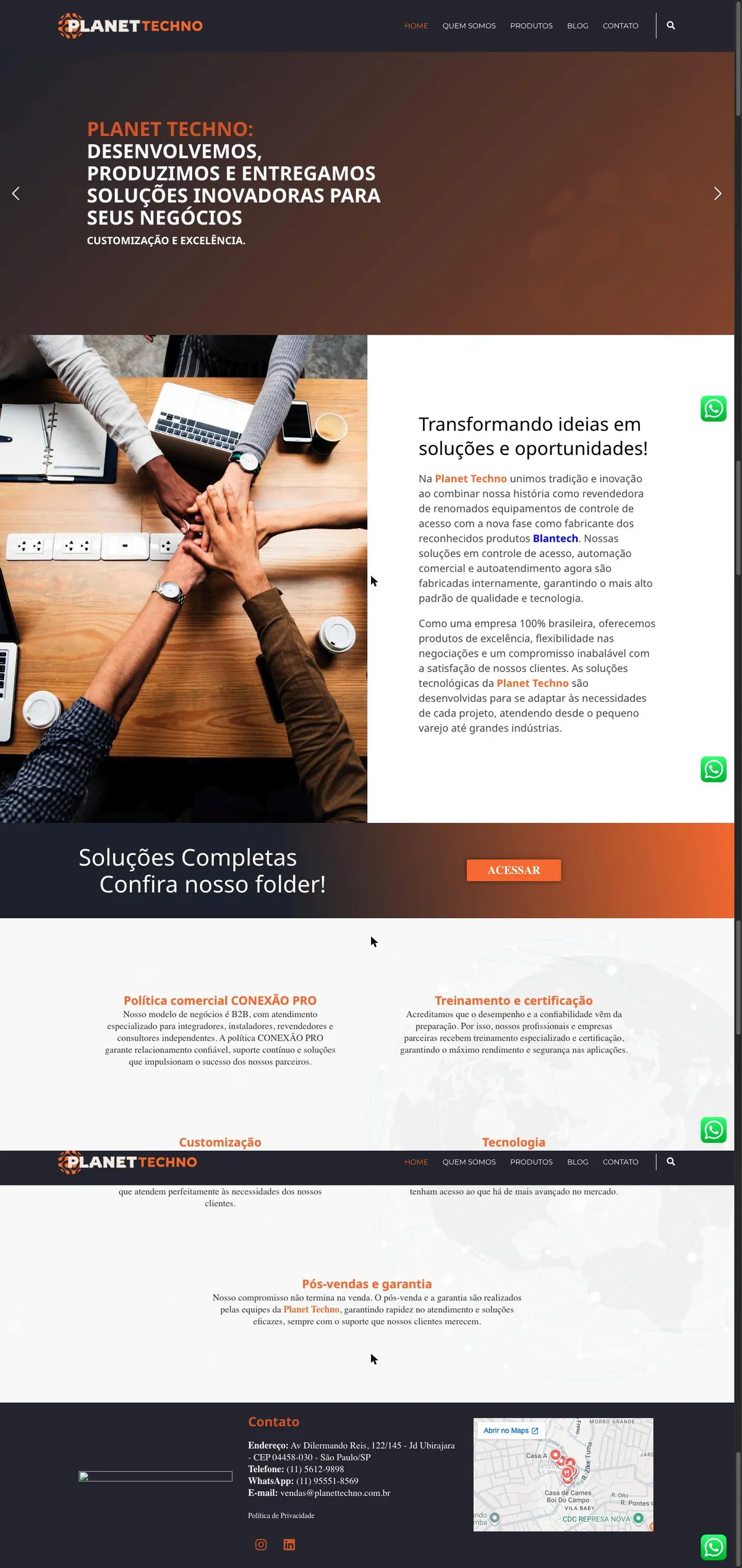 Site criado pela reZeta Sites para Planet Techno