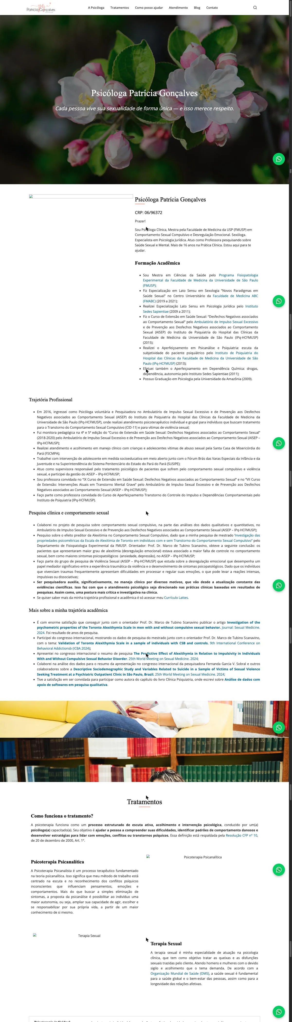 Site criado pela reZeta Sites para Psicóloga Patrícia Gonçalves